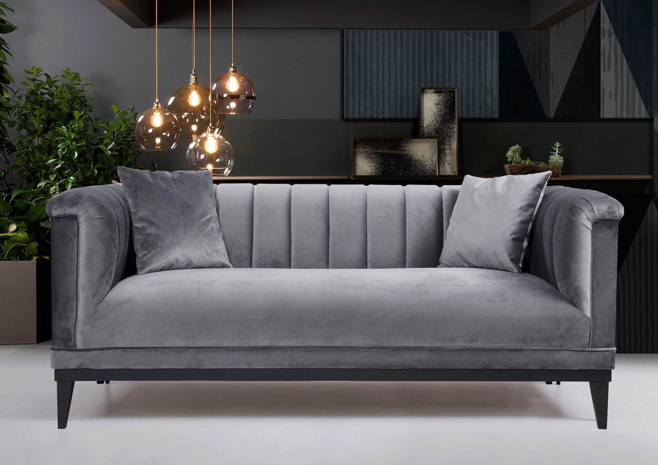 Canapea 2 locuri, Atelier del Sofa, 569HLN1110, Gri inchis - imagine 5